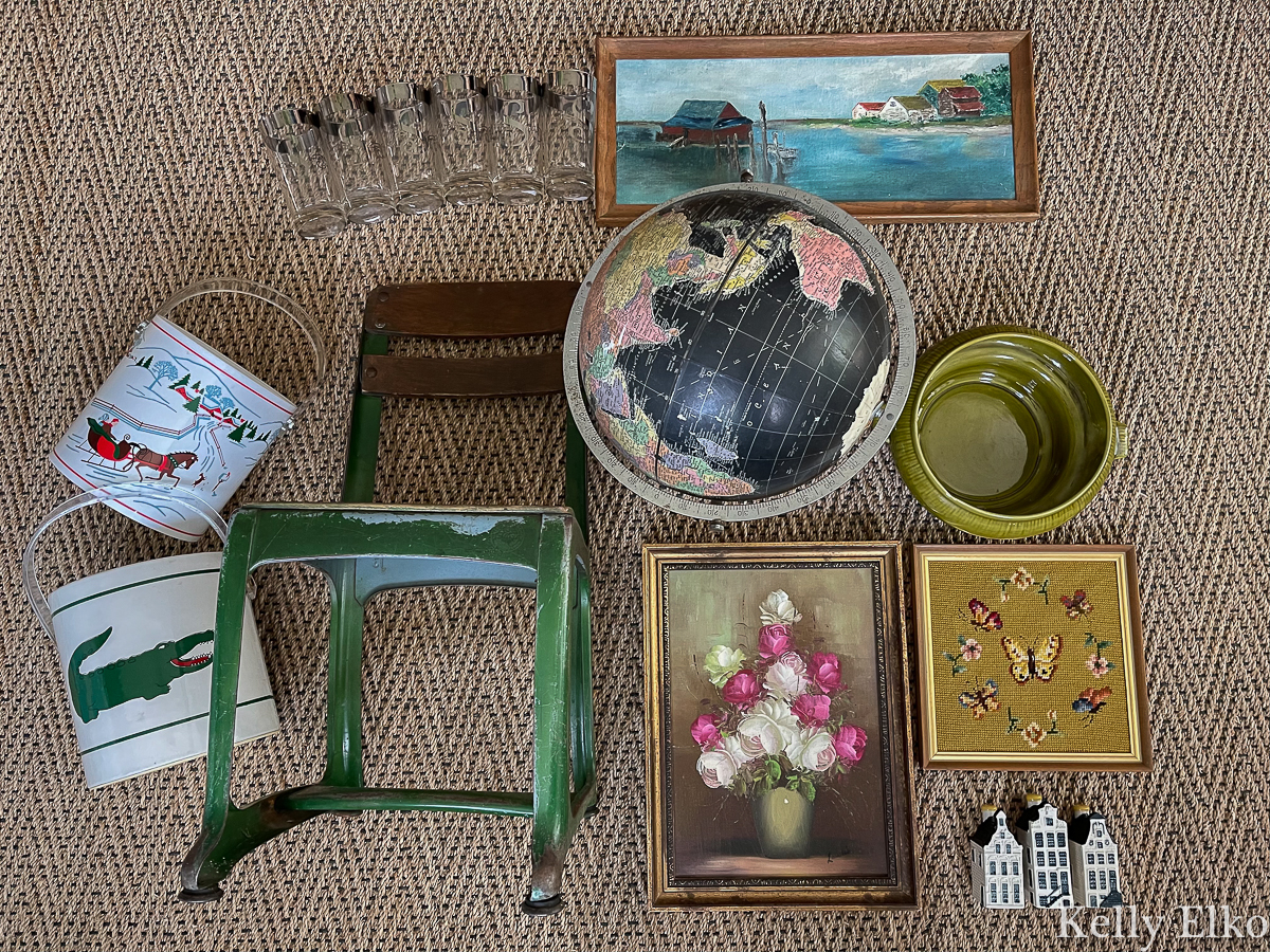 Thrift store haul! Love all these unique vintage finds kellyelko.com