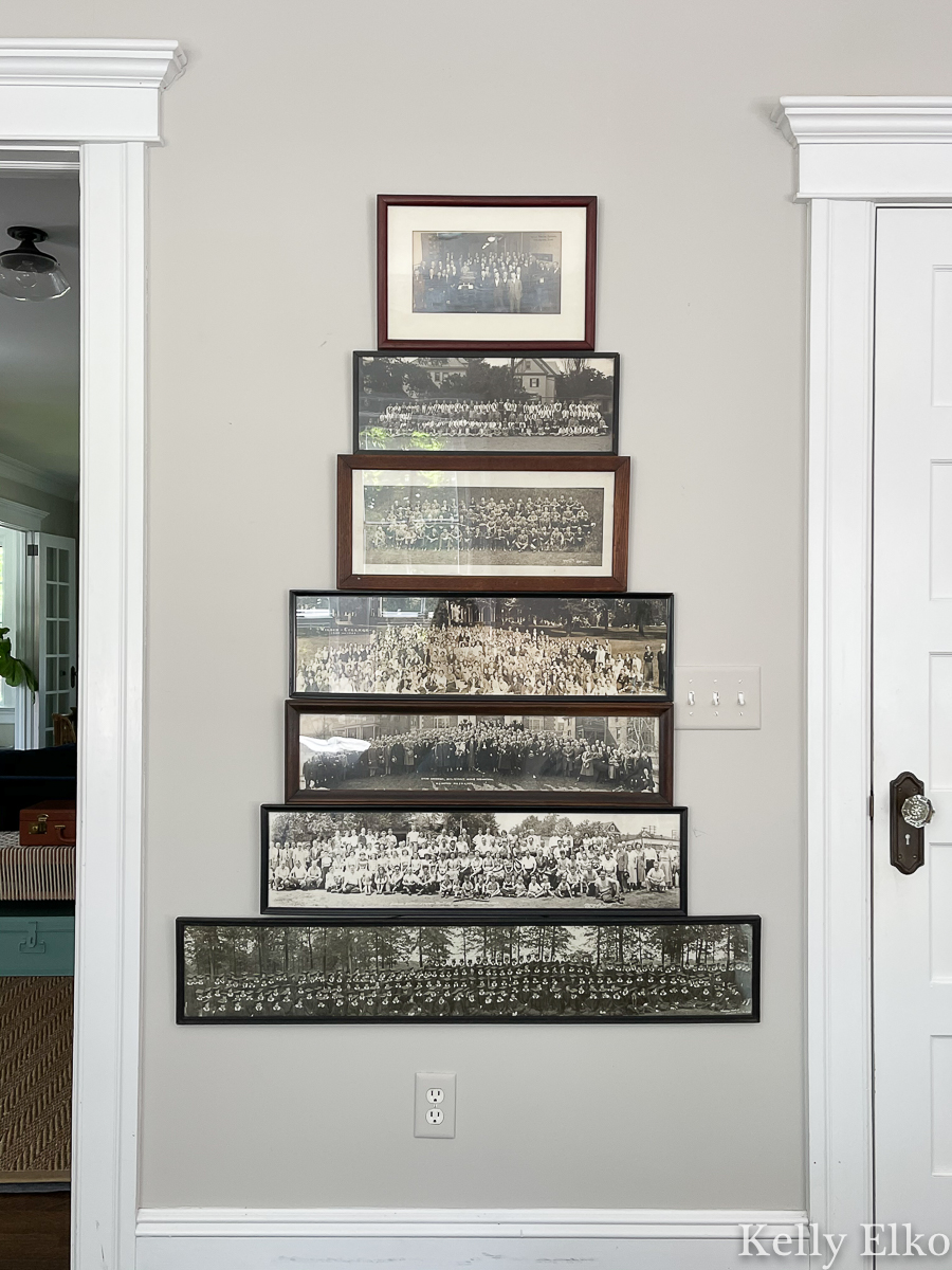 Love this vintage panorama photo gallery wall kellyelko.com