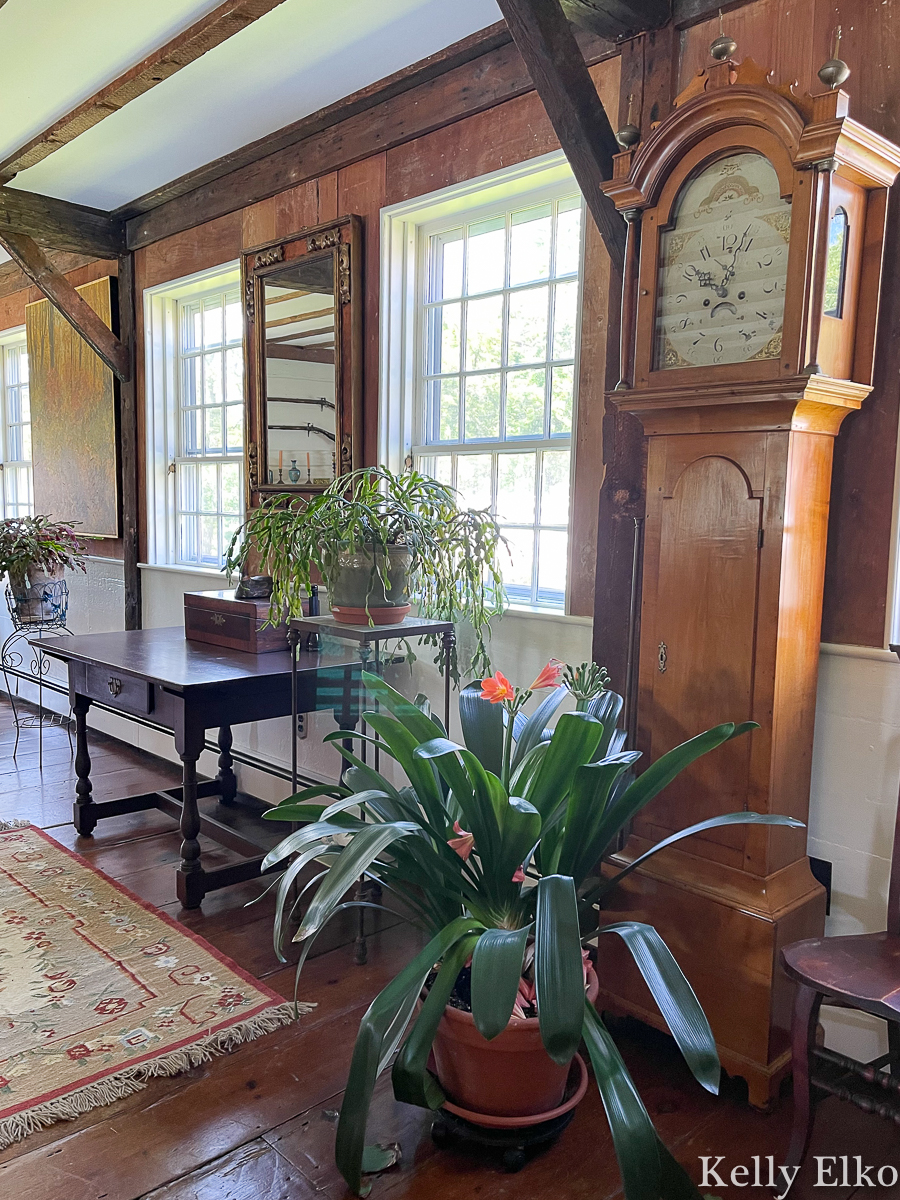 Tour this historic home filled with beautiful antiques like this stunning grandfather clock kellyelko.com