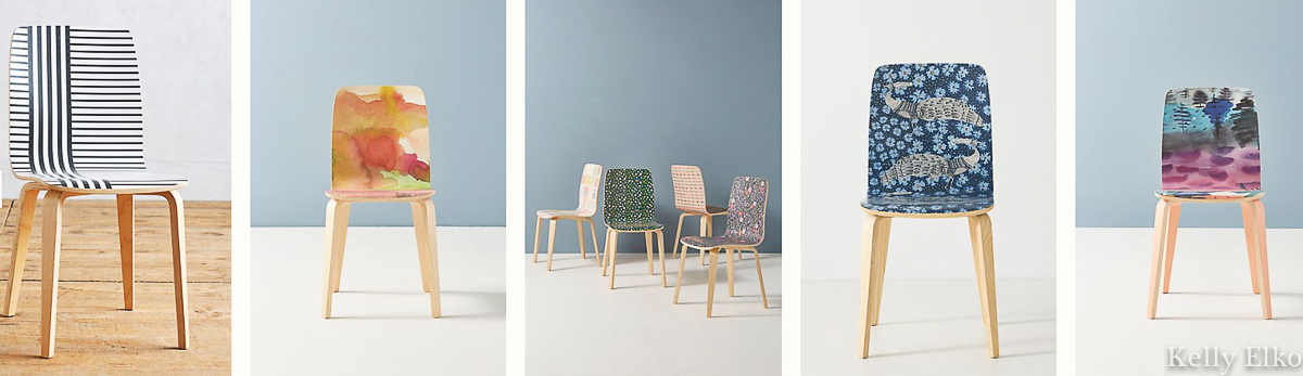 Love all the fun colors and patterns of these affordable Sylvie Tasmin Chairs Anthro kellyelko.com