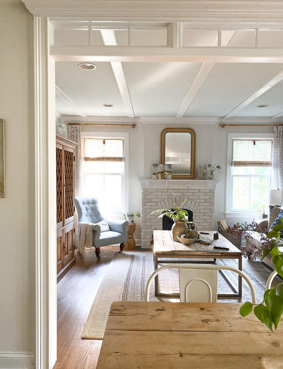 This farmhouse is filled with DIY ideas like the transom, planked walls and even the new fireplace kellyelko.com