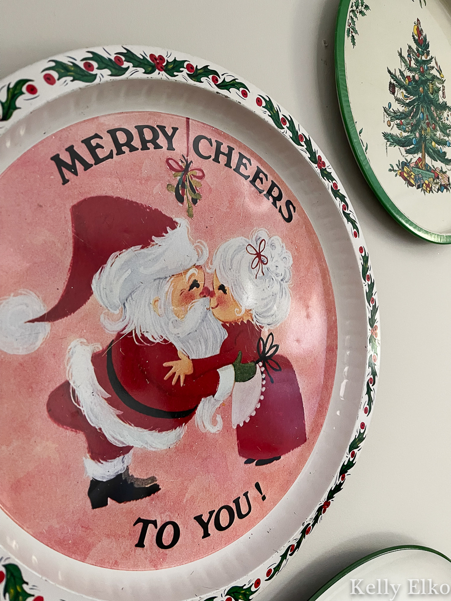 Vintage Christmas Tray Gallery Wall