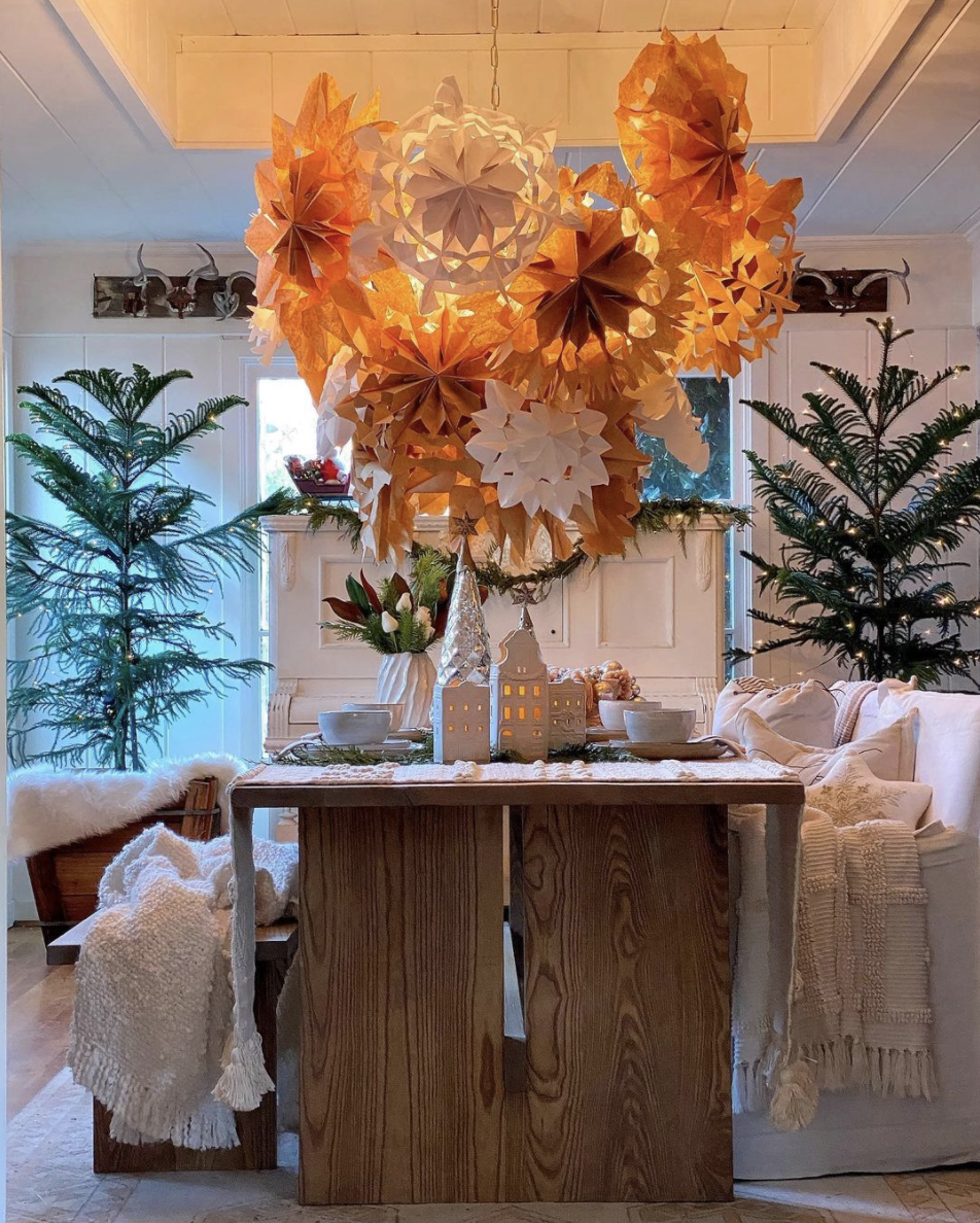 How to make diy paper bag snowflakes - light over dining table kellyelko.com