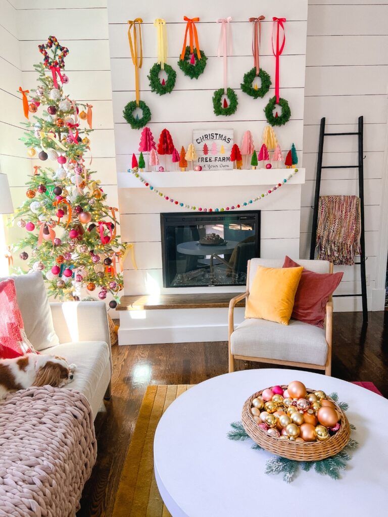 Eclectic Home Tour Tatertots and Jello - love this whimsical, colorful Christmas home kellyelko.com