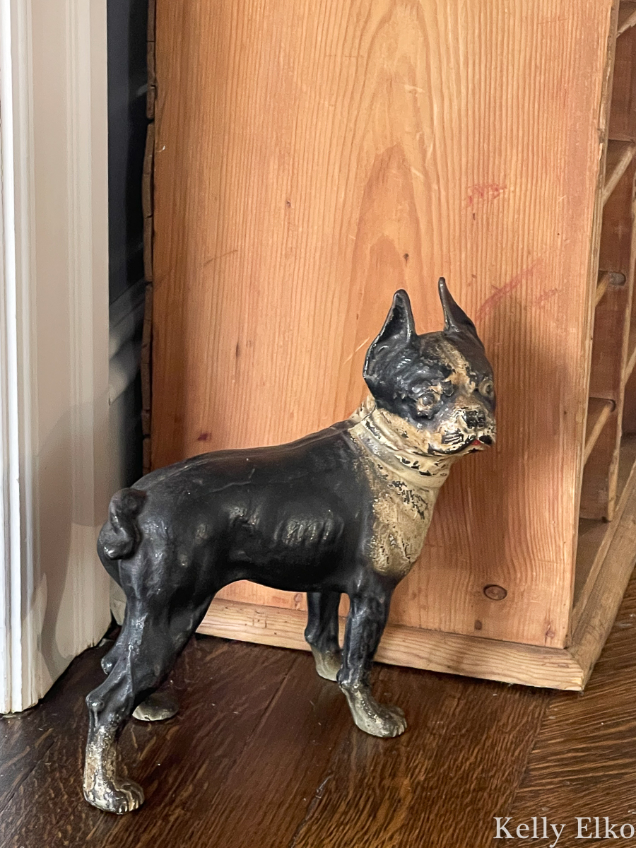 Antique cast iron Boston Terrier doorstop kellyelko.com