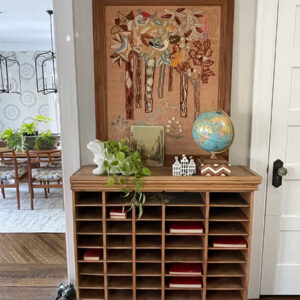 Vintage mail sorter - love this farmhouse decor kellyelko.com
