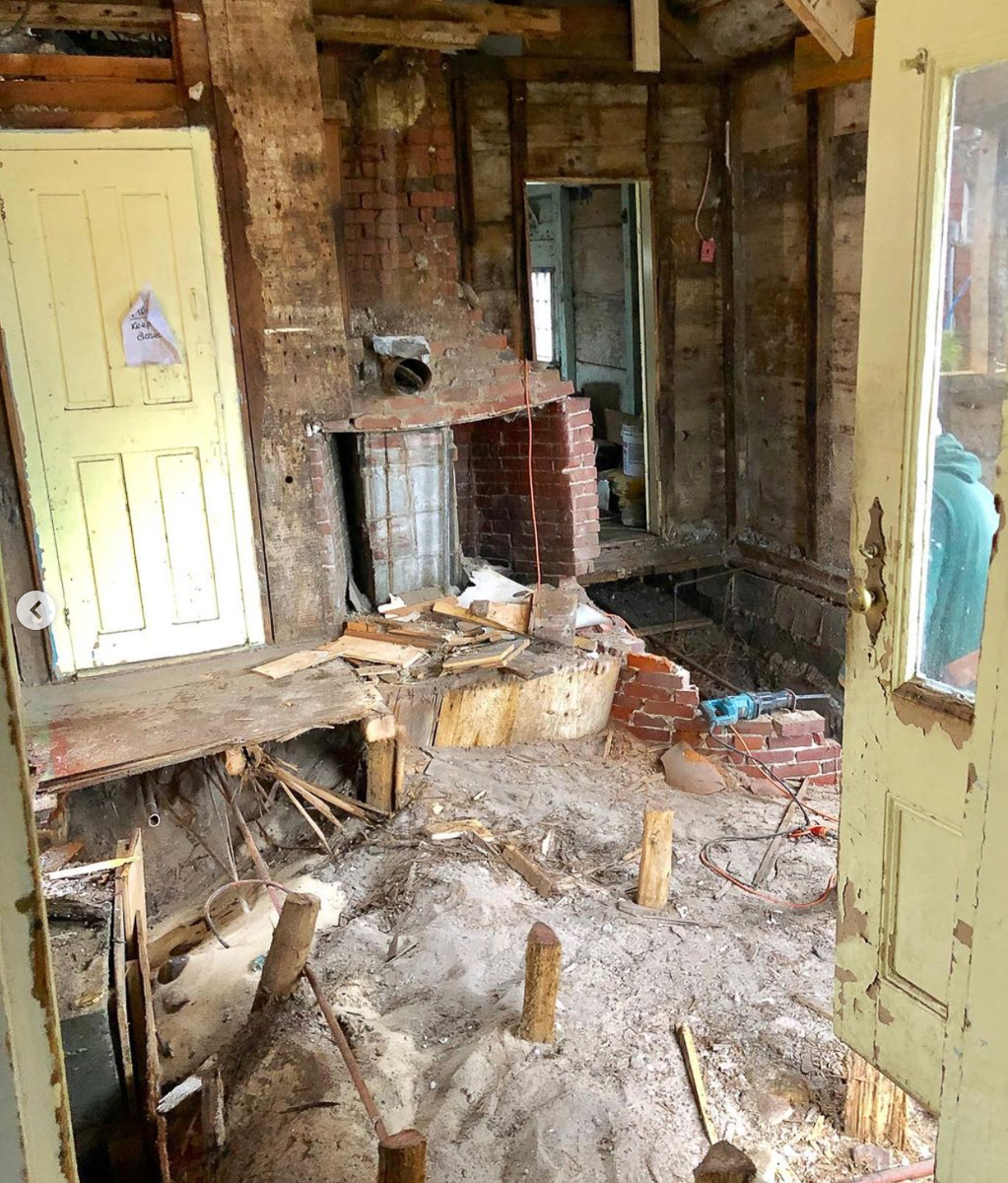 Before - they tore up the floor and found no foundation!