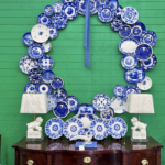 12 Stunning Christmas Decor Ideas kellyelko.com - love this blue and white plate wreath
