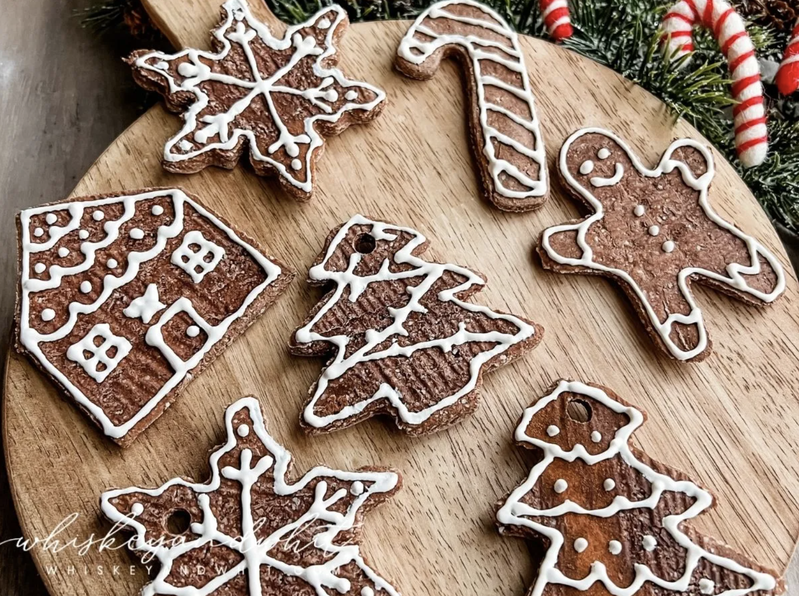 How to make fake gingerbread cookie dough using salt dough - these look just like the real thing and are perfect for home decor