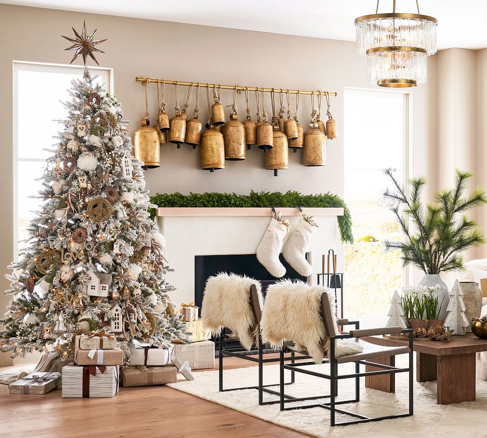 Brass Bells Christmas Decor Ideas - Love this beautiful set of bells from Pottery Barn