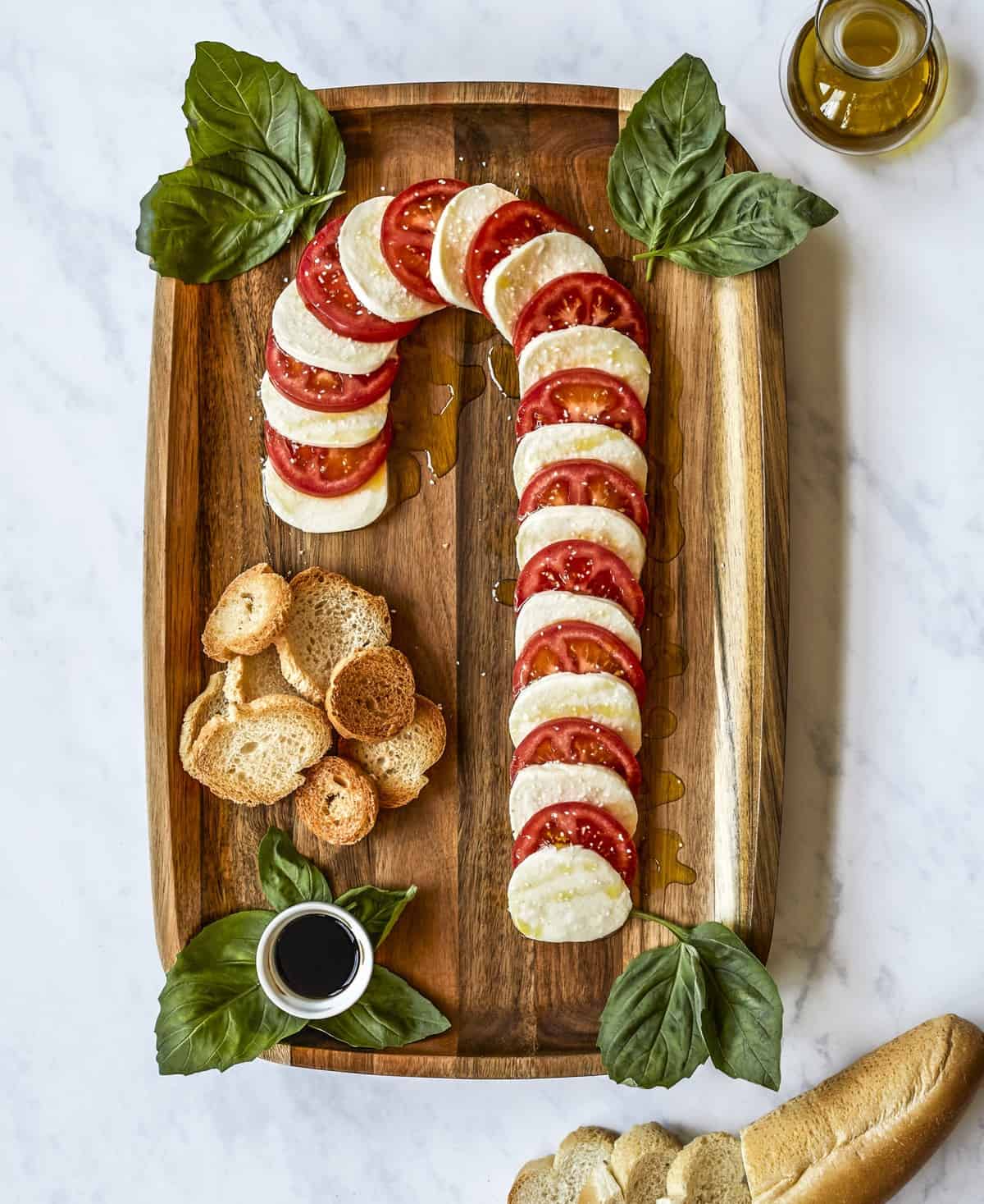 Love this caprese candy cane board!