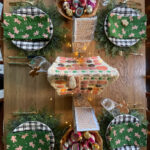 Gingerbread theme table setting kellyelko.com