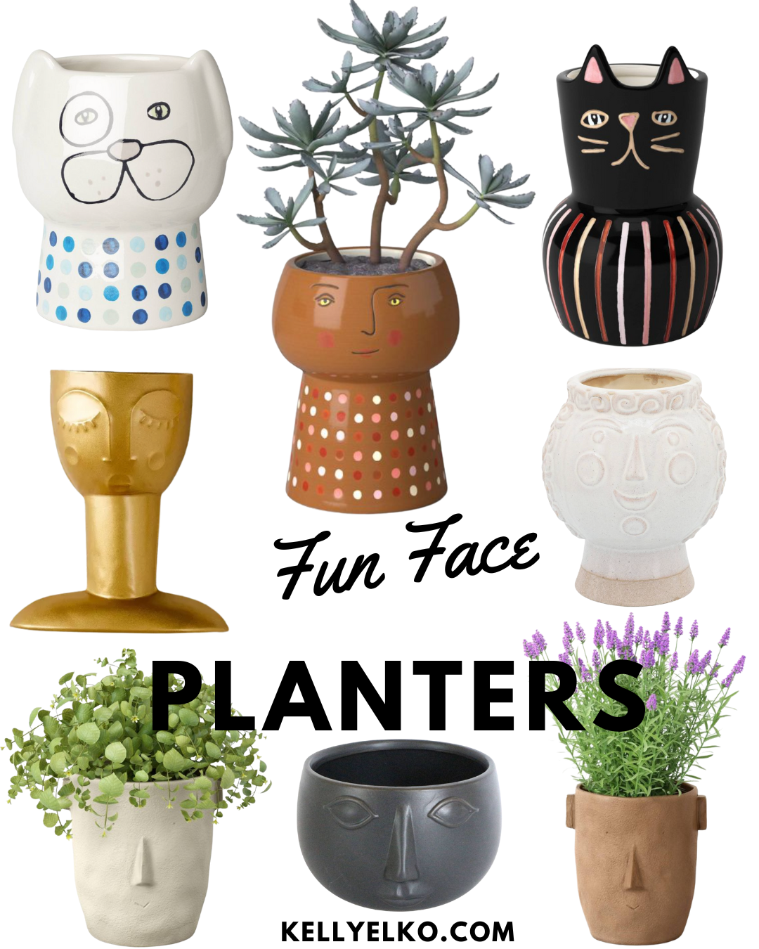 Best and most whimsical head planters / vases kellyelko.com face planters