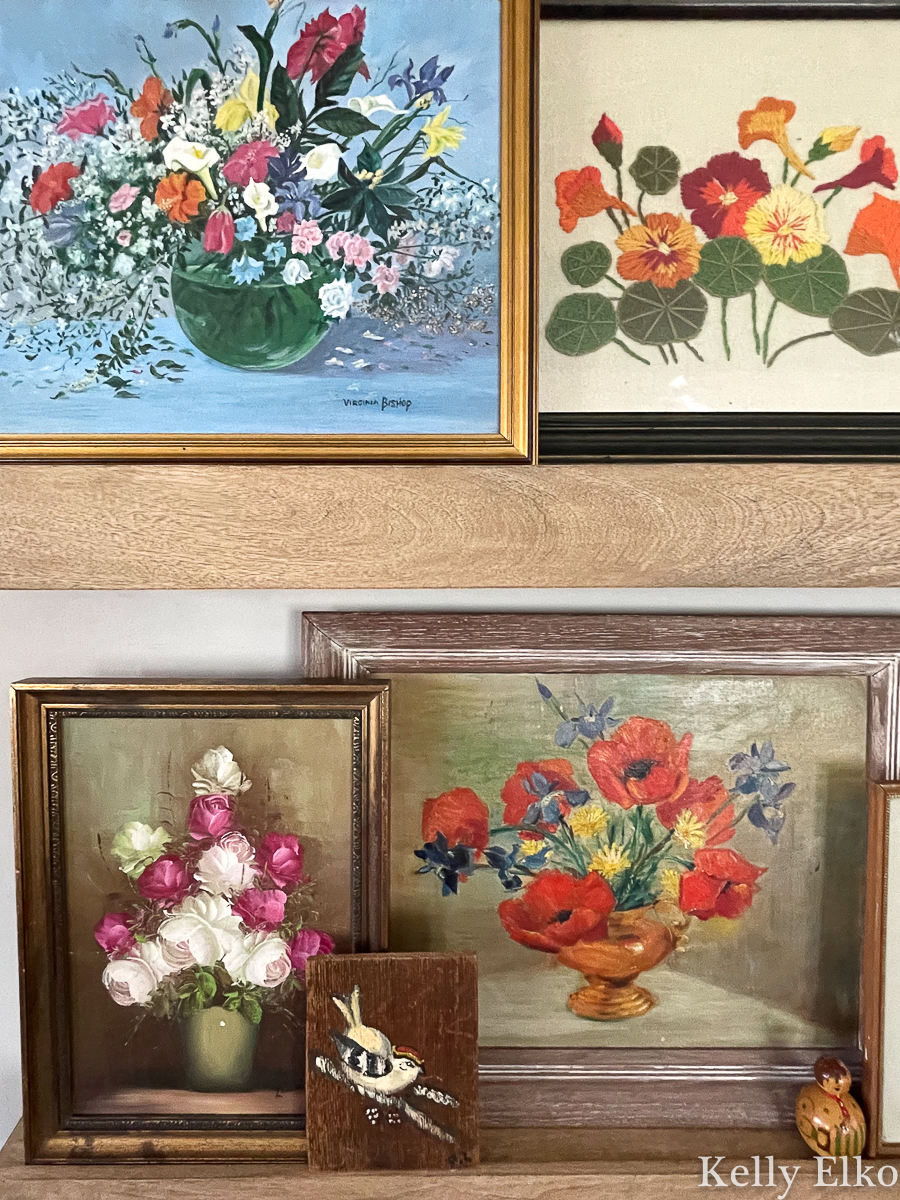 Collection of vintage floral paintings and embroidery kellyelko.com