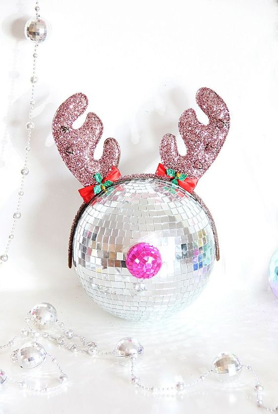 Disco ball reindeer / kellyelko.com