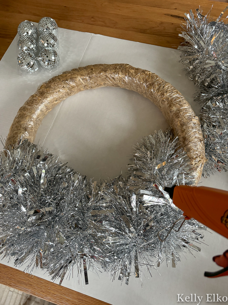 How to make a disco ball wreath - supplies / kellyelko.com