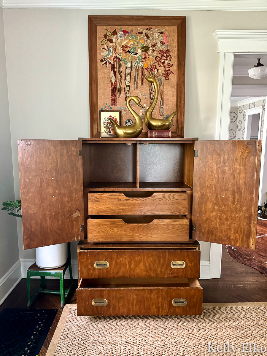 Vintage Campaign Cabinet - lots of storage in drawers and cabinet / kellyelko.com