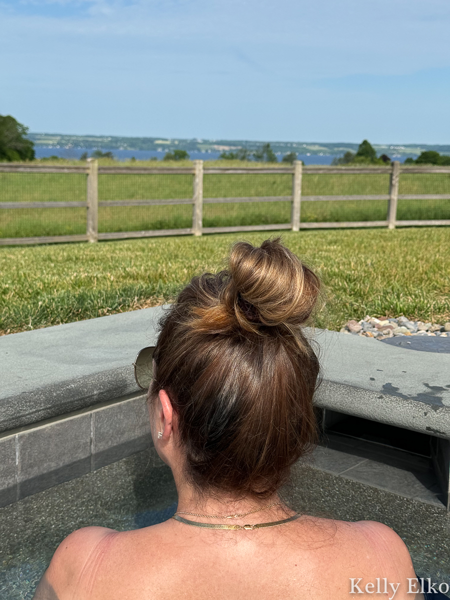 Kelly Elko at the Inns of Aurora Spa pool in the New York Finger Lakes / kellyelko.com
