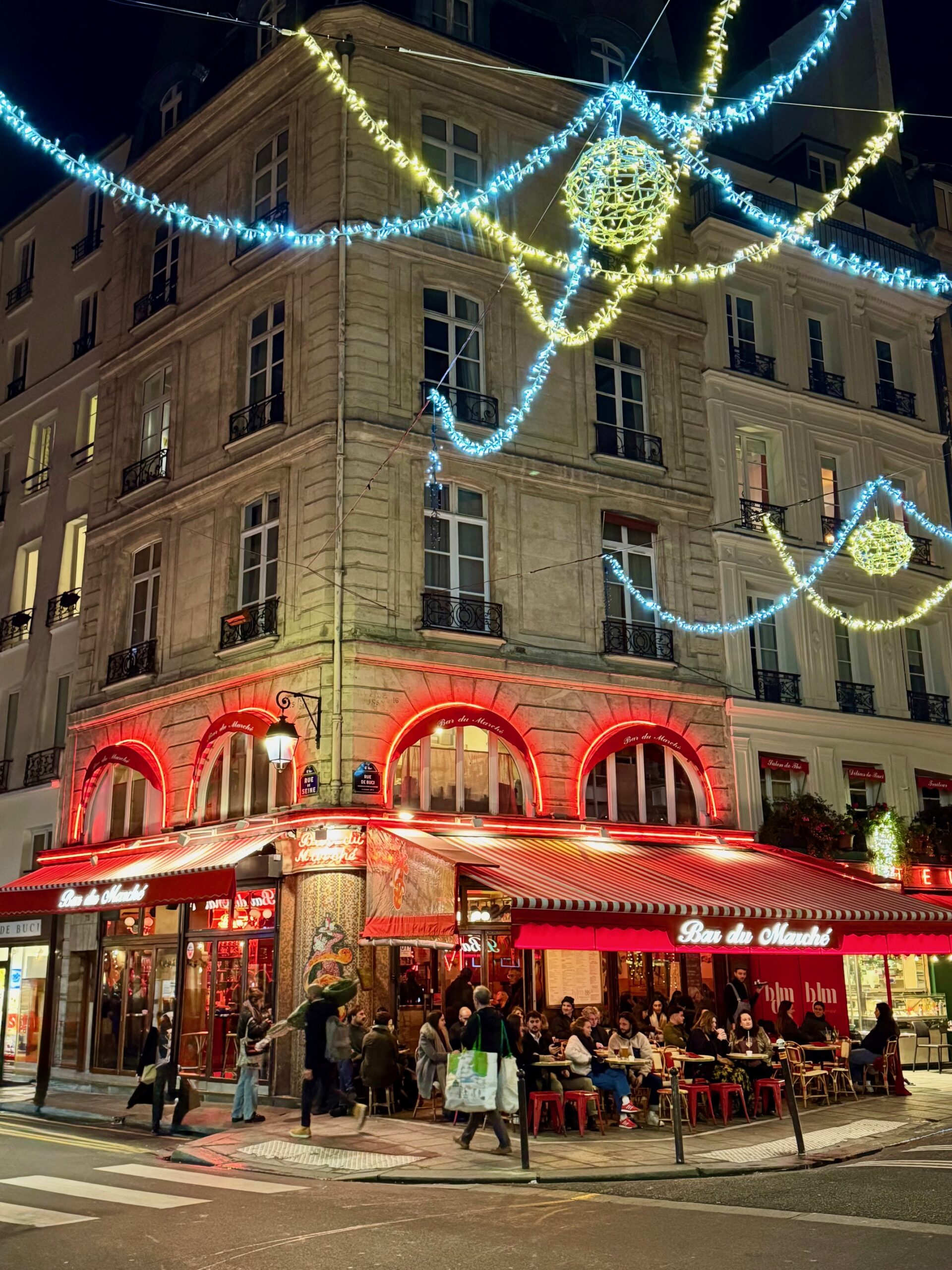 Paris Outdoor Christmas Displays Bar du Marche