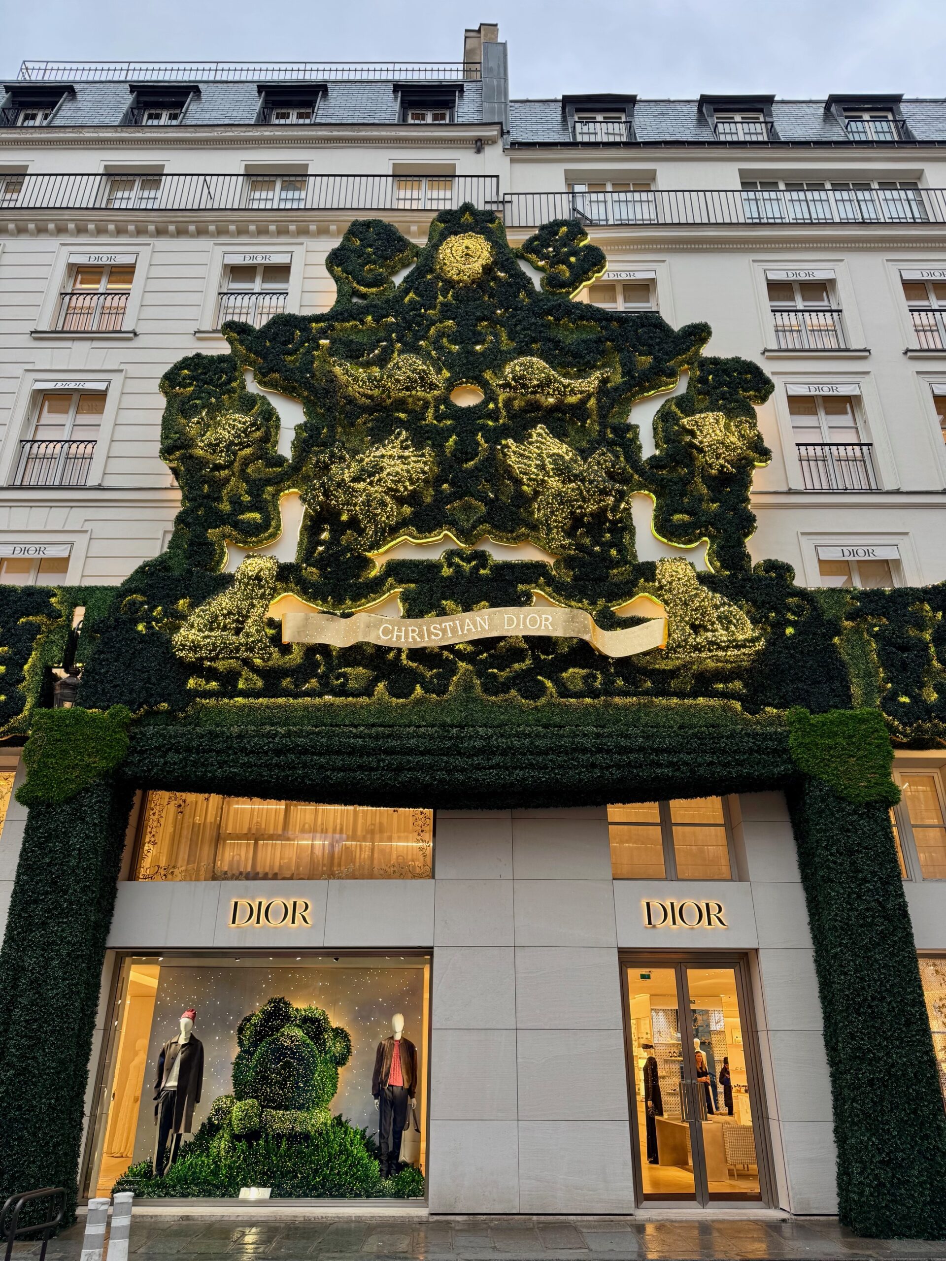 Christian Dior Store Paris Christmas Display Moss