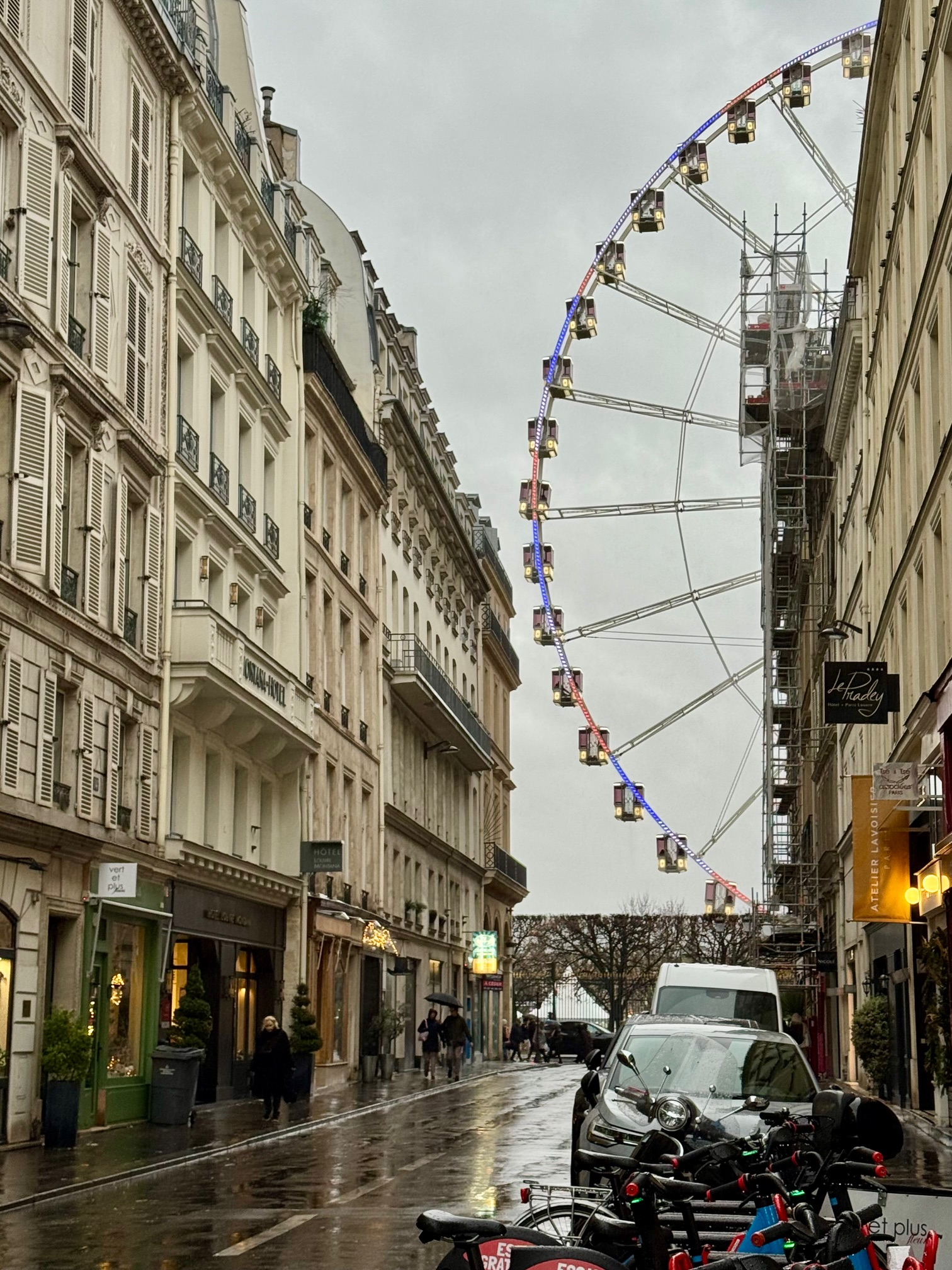 Ferris Wheel in Paris Christmas Winter Market