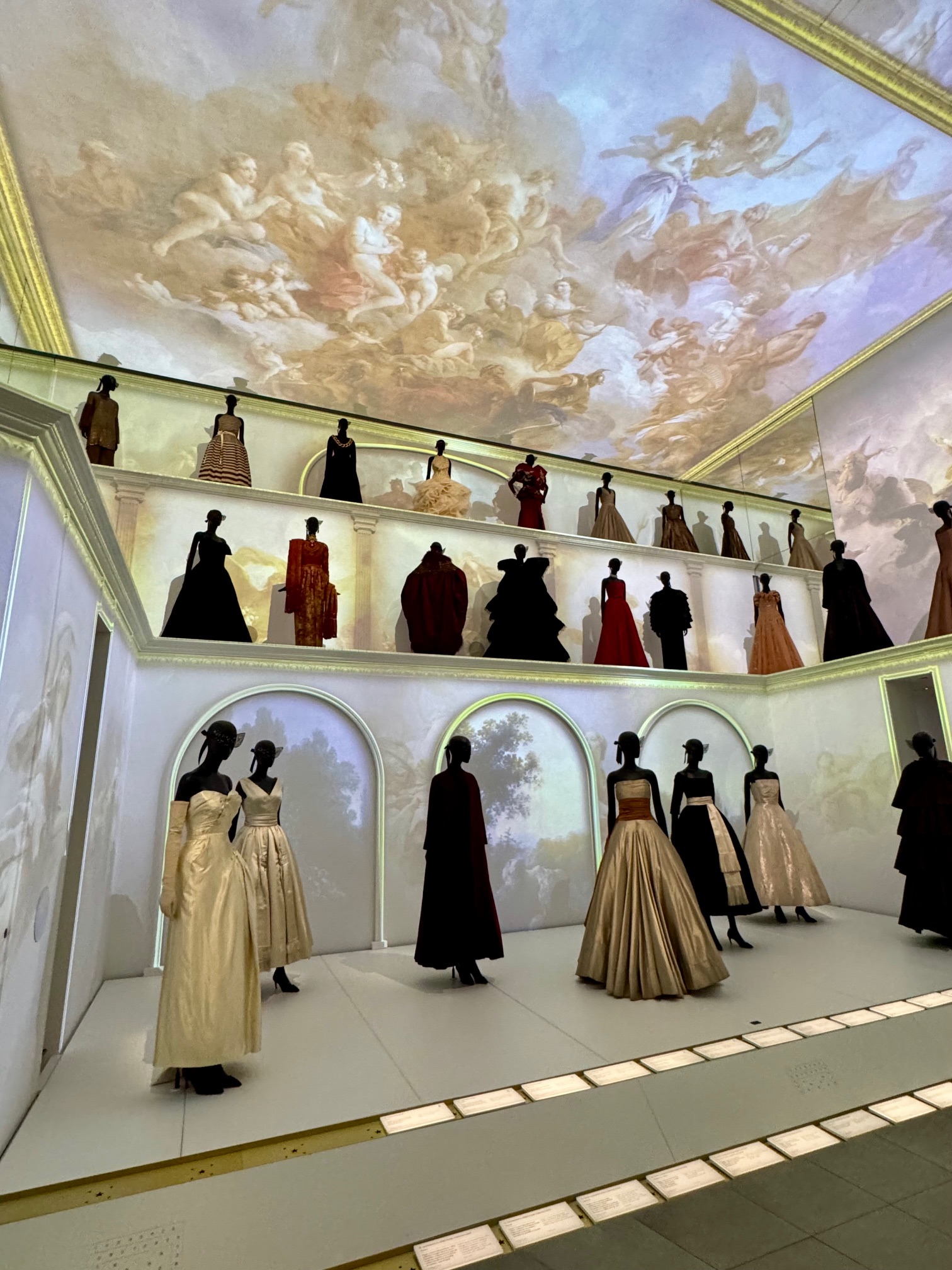 Christian Dior Museum Paris Dress Display and Painted Ceiling